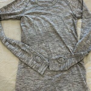 Gray LULU Long Sleeve Athletic Top
